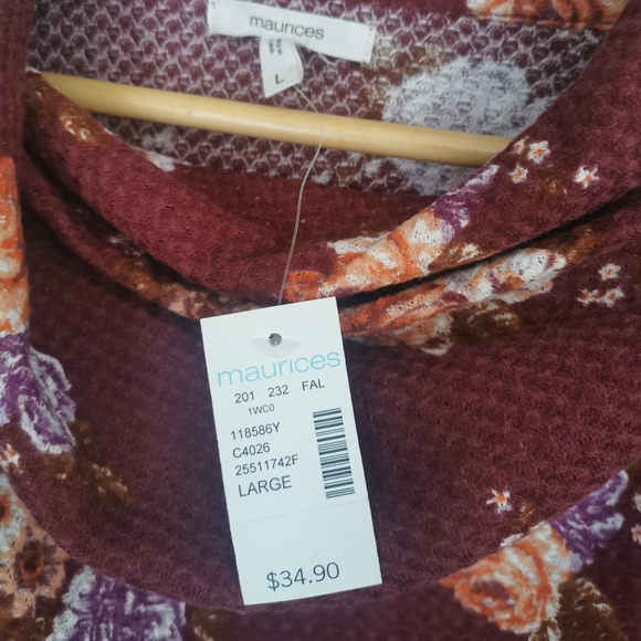 BNWT Red floral asymmetrical cardigan - Picture 5 of 5